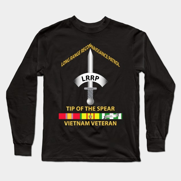 Badge - LRRP - Tip of the Spear - Vietnam Vet w SVC Long Sleeve T-Shirt by twix123844